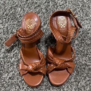 Vince Camuto Tan Braided Heels